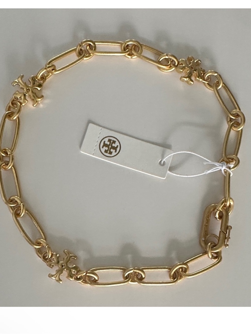 Tory Burch Gold Tone Roxanne Link Chunky Necklace NWT $179 - Picture 3 of 4